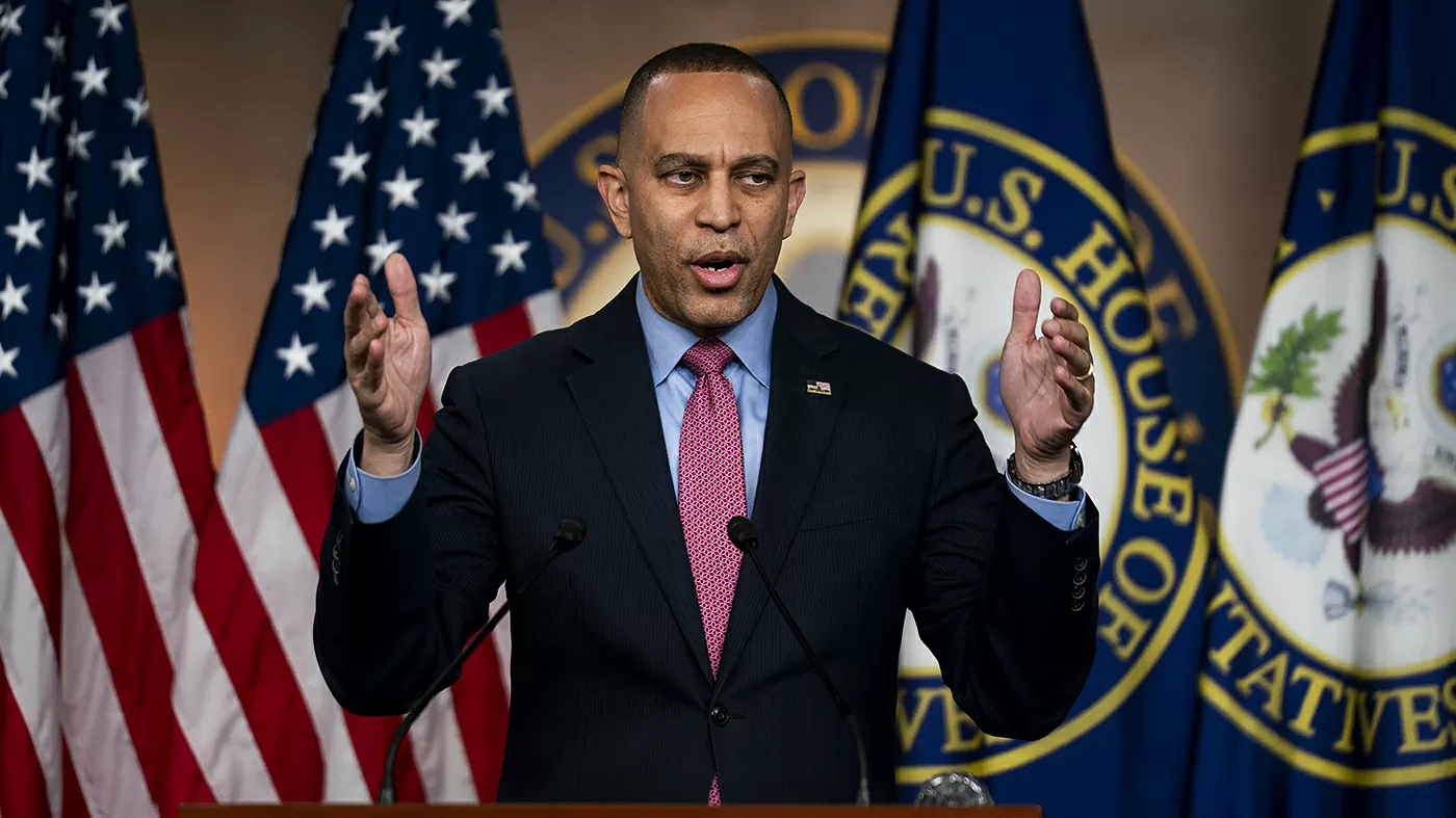 Jeffries declines to say whether he'll block Pentagon funding: 'We'll cross that bridge when we get to it'